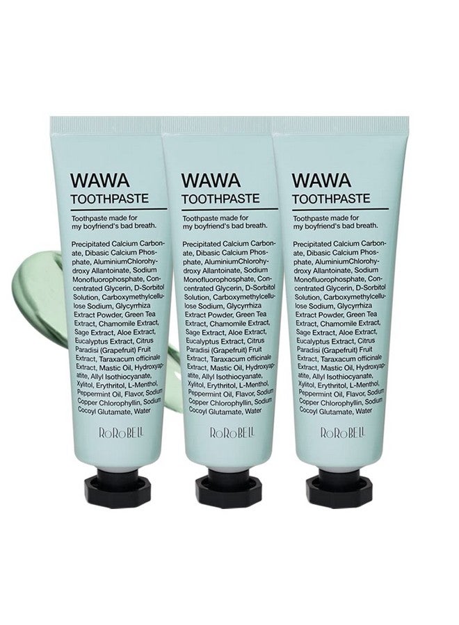 ROROBELL Orobell Wawa Toothpaste Made For My Boyfriend'S Bad Breath Sensitive Teeth Improvement Of Gum Problems/Peppermint Flavor/Made With Wasabi I 3.53 Fl.Oz (Pack Of 3) - Image 1