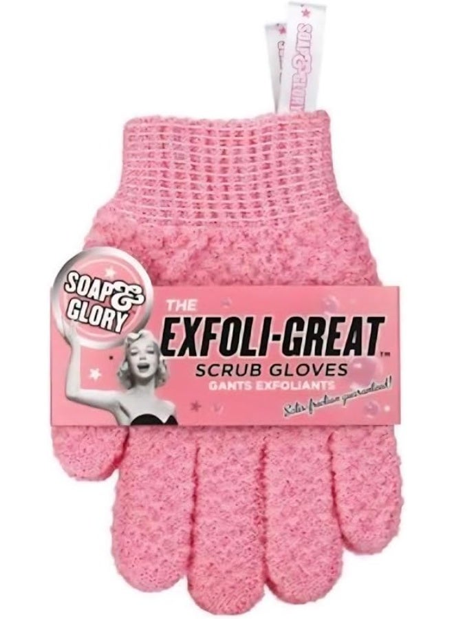 Soap & Glory Exfoliating Gloves Remove Dead Skin and Get Rid of Goose Skin, Gentle on Skin, Alternative to Moroccan Loofah - Image 1