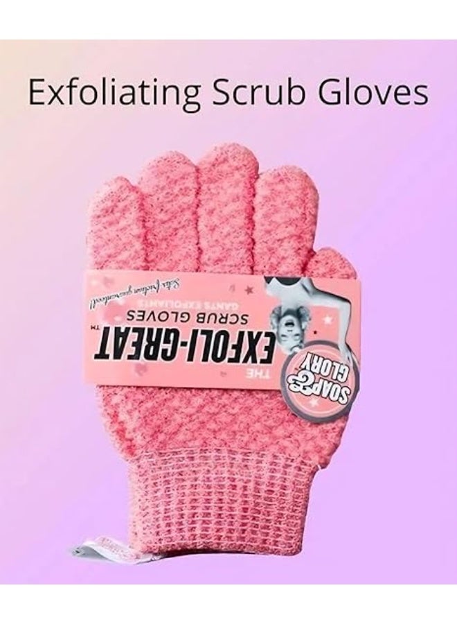 Soap & Glory Exfoliating Gloves Remove Dead Skin and Get Rid of Goose Skin, Gentle on Skin, Alternative to Moroccan Loofah - Image 2