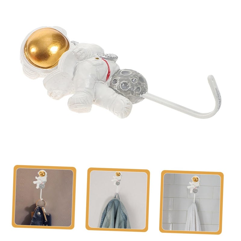 Astronaut Shaped Adhesive Hooks Strong Sticky Wall Mounted Coat Towel Hanger for Bathroom Kitchen Entryway Storage - Image 4