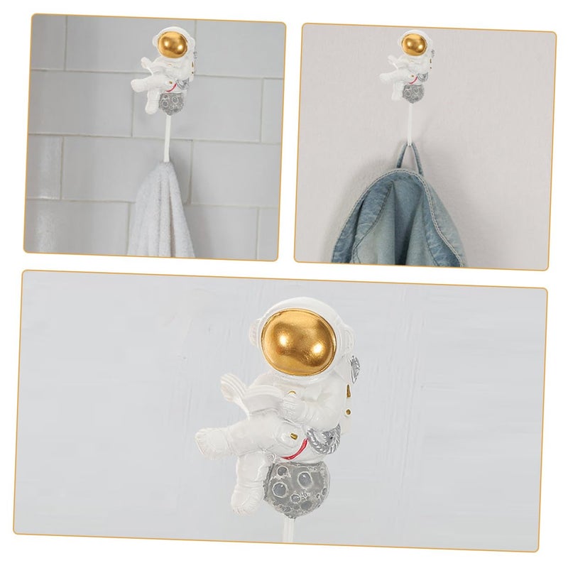 Astronaut Shaped Adhesive Hooks Strong Sticky Wall Mounted Coat Towel Hanger for Bathroom Kitchen Entryway Storage - Image 5