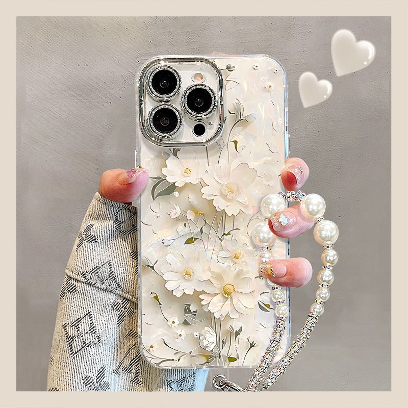 Suitable for Apple 17Promax Fine Hole Shell Pattern Mobile Phone Case Little Daisy 16 New Women''s Model Iphone15/14/ - Image 2