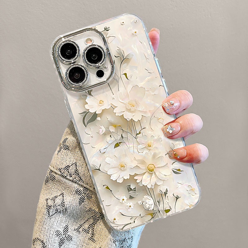 Suitable for Apple 17Promax Fine Hole Shell Pattern Mobile Phone Case Little Daisy 16 New Women''s Model Iphone15/14/ - Image 5