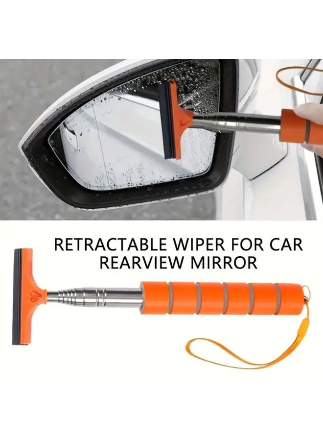 Heavy Duty Retractable Car Wiper Glass Scraper Extendable Pole Blue 1pc Manual Rain Remover - Image 4