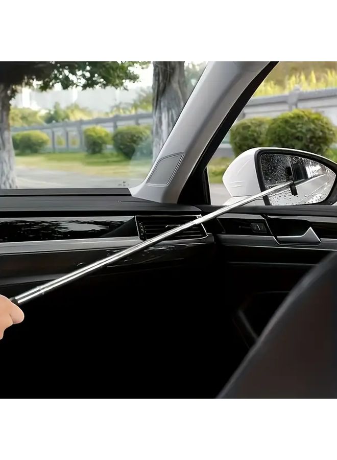 Heavy Duty Retractable Car Wiper Glass Scraper Extendable Pole Blue 1pc Manual Rain Remover - Image 3