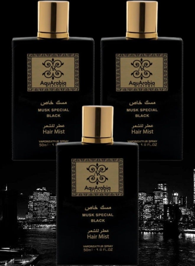 AquArabia 3 Pieces Musk Special Black Hair Mist 50ml  - Image 1