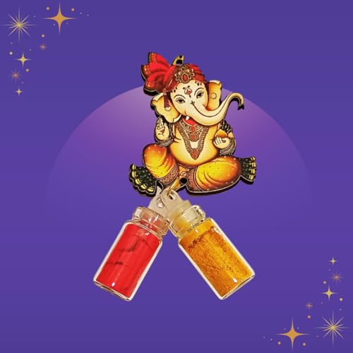 Sri Yagnaa - Ganesh MDF Pasupu Kumkum - Return Gifting Pasupu Kumkum - MDF Haldi Kumkum Gifting - Pasupu Kumkum for Thamboolam - Return Gifting - Handicrafted Pasupu Kumkum (Ganesh) - Image 2