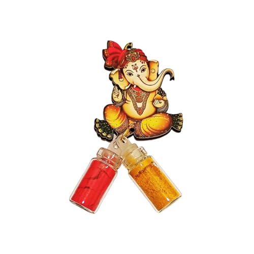 Sri Yagnaa - Ganesh MDF Pasupu Kumkum - Return Gifting Pasupu Kumkum - MDF Haldi Kumkum Gifting - Pasupu Kumkum for Thamboolam - Return Gifting - Handicrafted Pasupu Kumkum (Ganesh) - Image 3