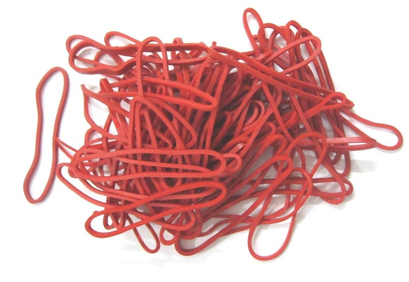IMPRINT 3 MM Wide Red 4 Inch Long Latex Rubber Bands, Pack of 20 - Image 5