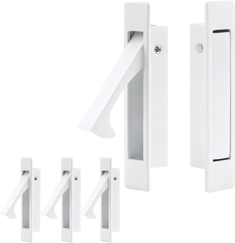 Dontay Pocket Door Pull Handle, Edge Pull, Professional Stainless Steel 304, Flush Mount Door Pull for Pocket Sliding Door (White, 5) - Image 1