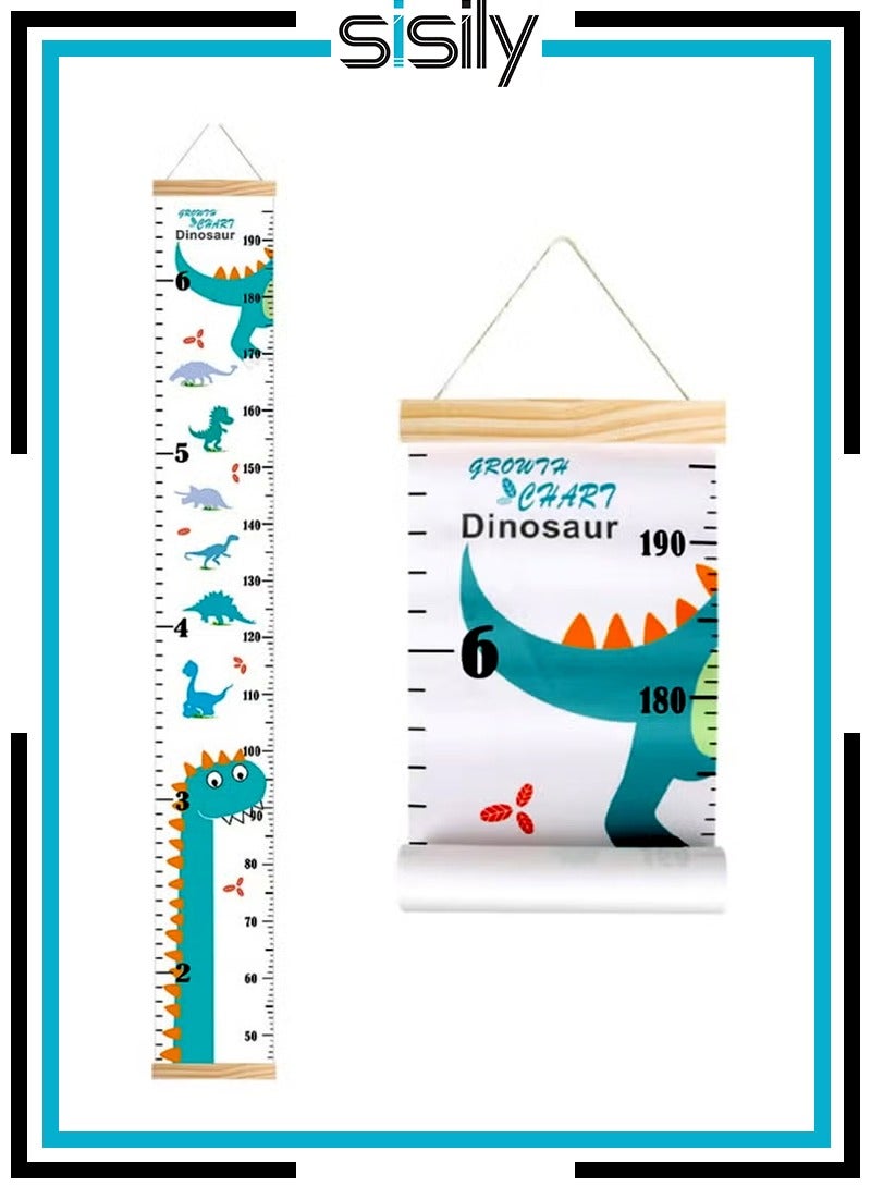 Sisily Growth Chart for Kids, Height Chart for Kids/Boys/Girls/Baby, Canvas & Wooden, Removable Growth Height Chart - Image 1