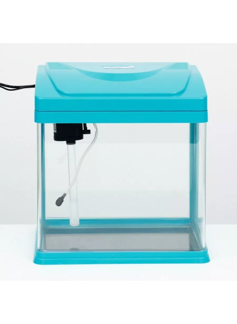 حوض سمك صغير زجاجي أزرق اللون JEBO R-232 للمنزل والمكتب - Image 3