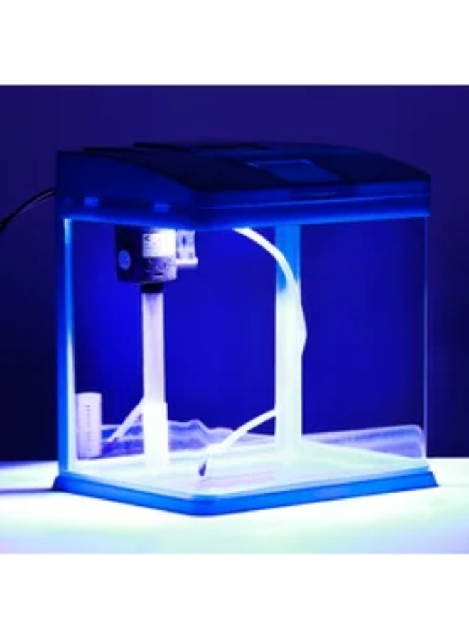 حوض سمك صغير زجاجي أزرق اللون JEBO R-232 للمنزل والمكتب - Image 1