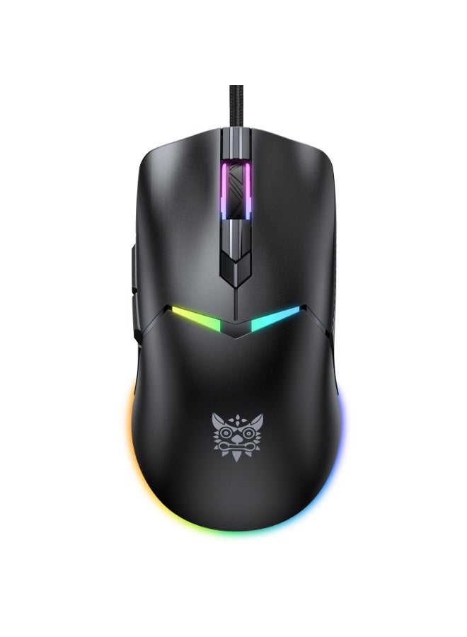ONIKUMA CW929 Gaming Mouse Wired- 6 Button – Adjustable 6400DPI Optical Sensor A825  – 7 Colorful RGB Backlit Optical Gaming Mice for PC Laptop Gamer | Black - Image 5