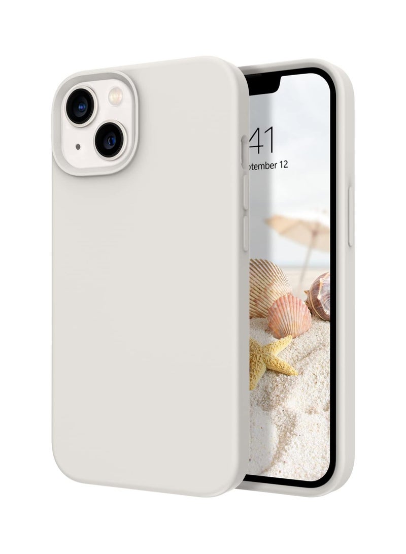 ACLIX Silicone Case Compatible with iPhone 13 and iPhone 14, Slim Liquid Silicone, Layers of Soft Gel Rubber Shockproof, Protective Phone Case Cover with TPU Lining Compatible With iPhone 13 and iPhone 14 (Stone) - Image 1