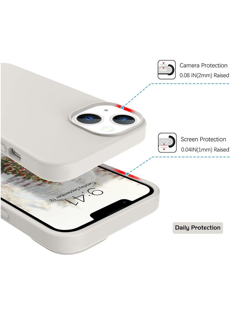 ACLIX Silicone Case Compatible with iPhone 13 and iPhone 14, Slim Liquid Silicone, Layers of Soft Gel Rubber Shockproof, Protective Phone Case Cover with TPU Lining Compatible With iPhone 13 and iPhone 14 (Stone) - Image 3