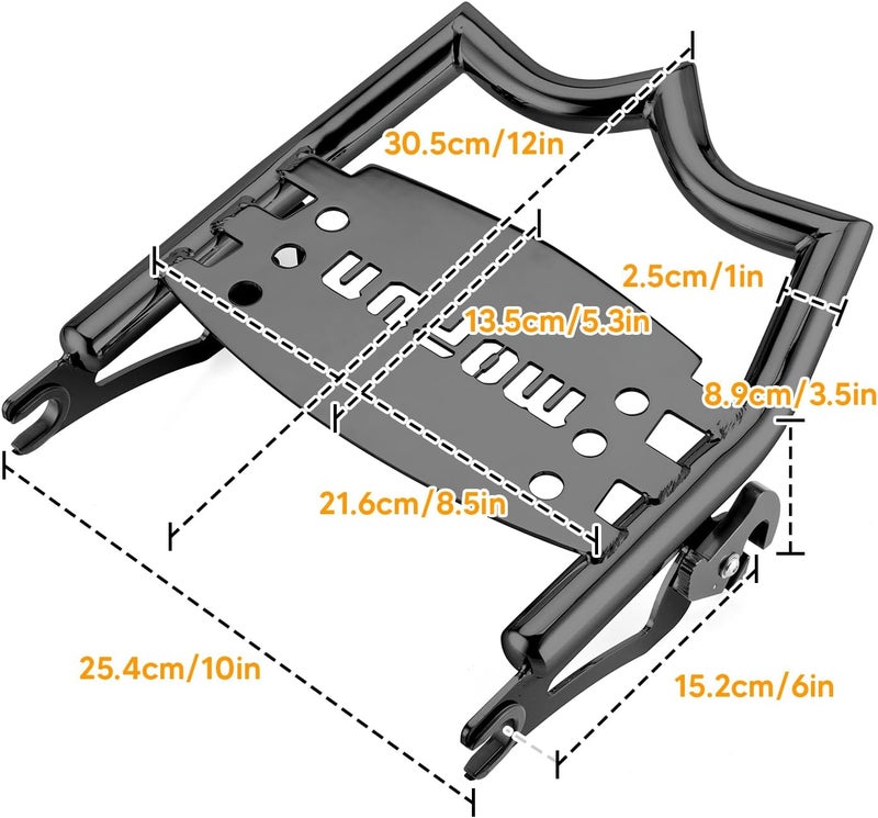Mofun Luggage Rack Rear Grab Handles Bracket Kit Black for Harley Touring 2009-2024 - Image 3