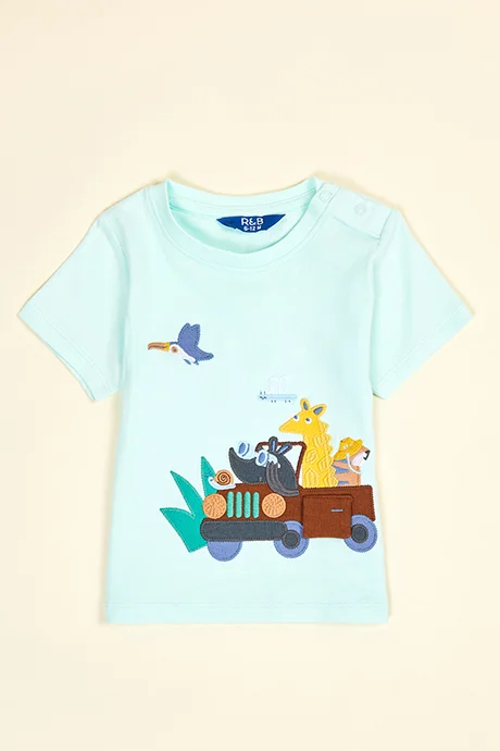أر أند بي Printed T-Shirt and Shorts Set