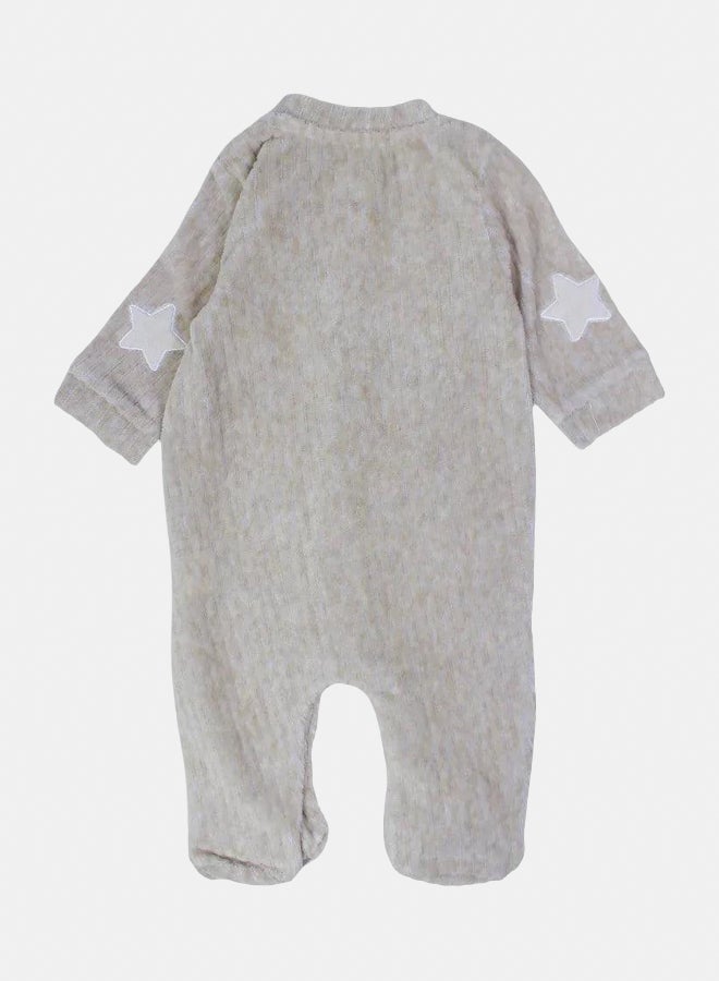 Baby Boys Velvet Baby Footie - Car & Stars Design - Image 3