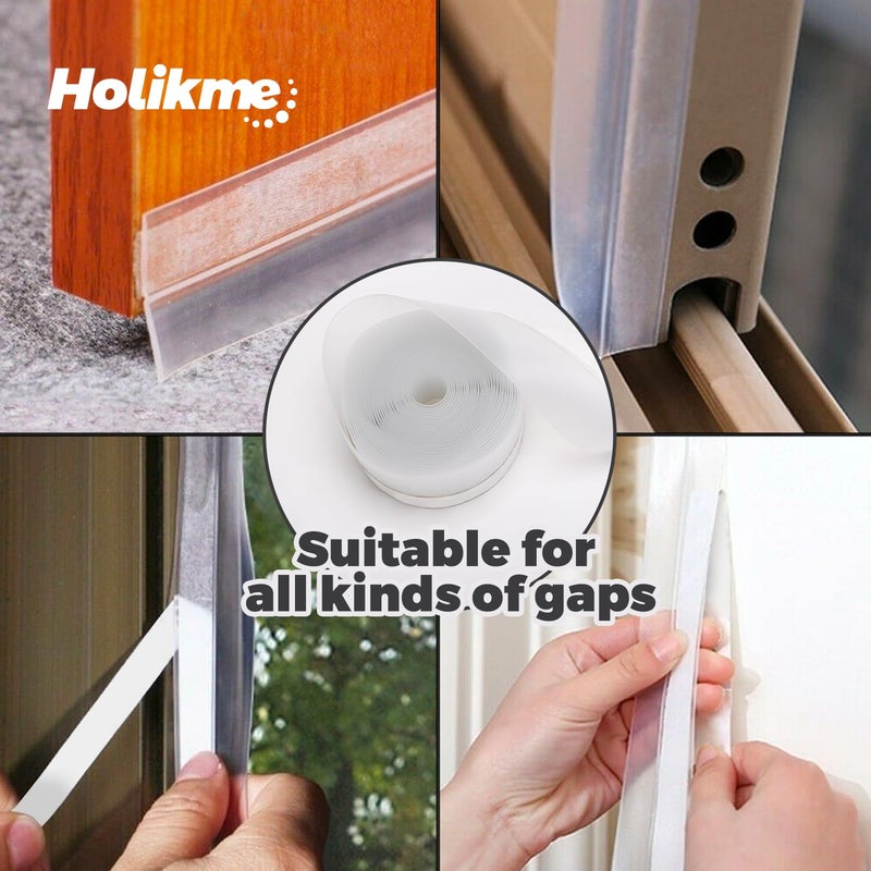 Holikme Weather Stripping Door Seal Strip 33 Feet, Sealing Sticker Sealing Tape for Door Draft Stopper Adhesive for Doors, Suitable for Windows, Doors - Image 5