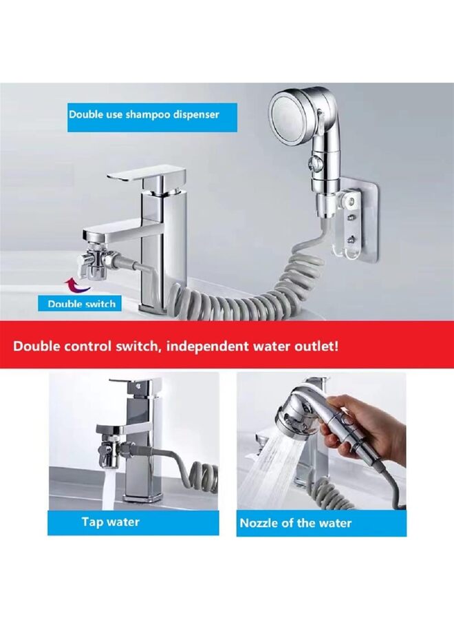 Shower Head Sink-Faucet Bathtub-Bathroom-Garden - Hose Sprayer Attachment? for Hair Washing & Pet Dog Rinse & B=KIDS Bath, ON/OFF Extension - Image 4