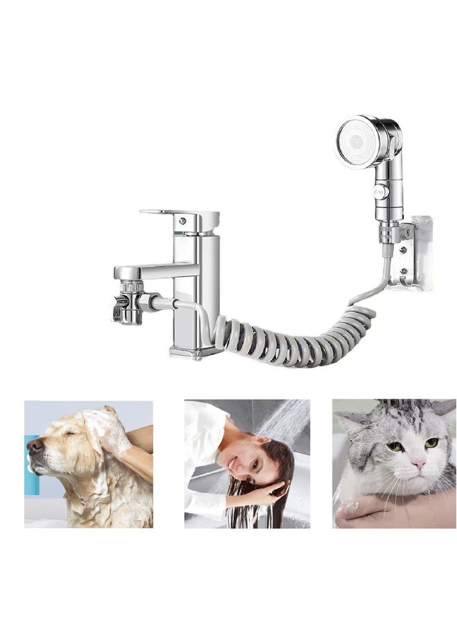 Shower Head Sink-Faucet Bathtub-Bathroom-Garden - Hose Sprayer Attachment? for Hair Washing & Pet Dog Rinse & B=KIDS Bath, ON/OFF Extension - Image 3
