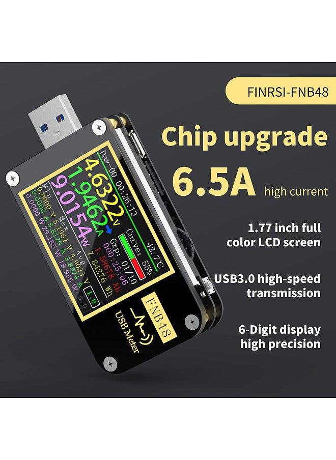 Generic - FNIRSI FNB48S 1.77 Inch Display Screen Voltmeter Ammeter Current Multifunction Mobilephone Quick Recharging Tester With BT Function 9 Languange Changing Protocol Capacity Test Tool - Image 1