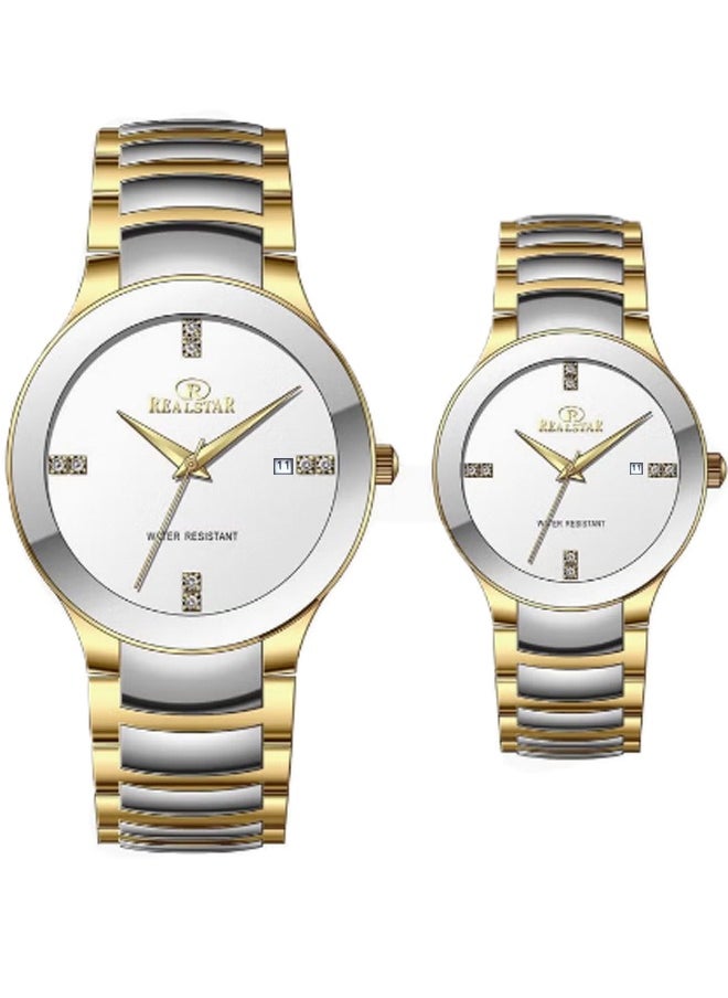 REALSTAR - Water Resistant Analog Couple Watch Set - Image 1