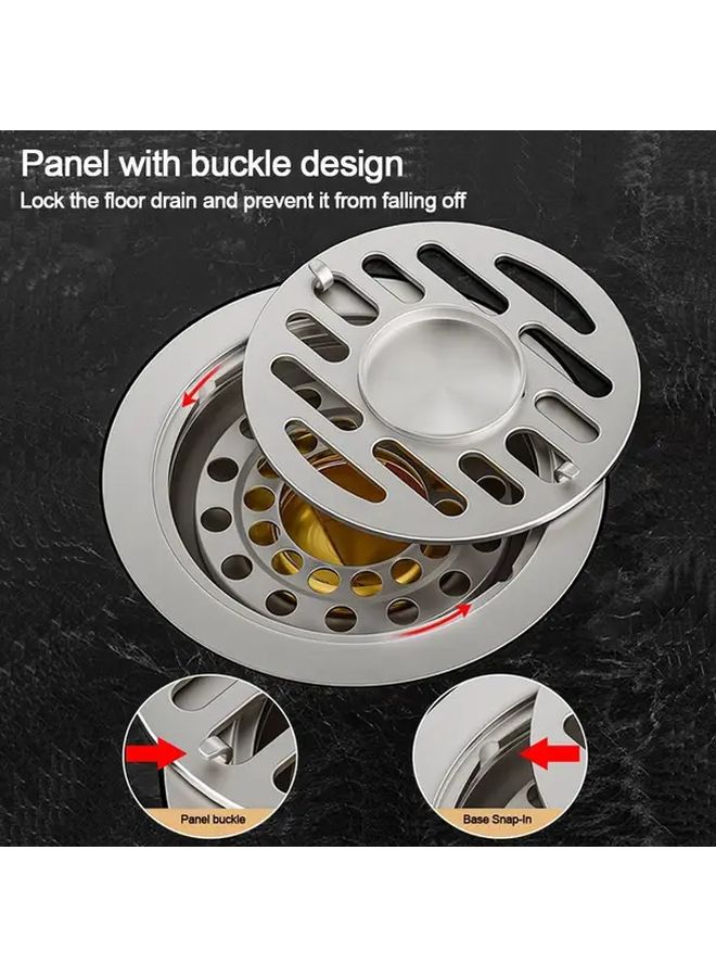 304 Stainless Steel Anti Odor Shower Floor Drain With Plastic Core And Round Sink Strainer - Image 4