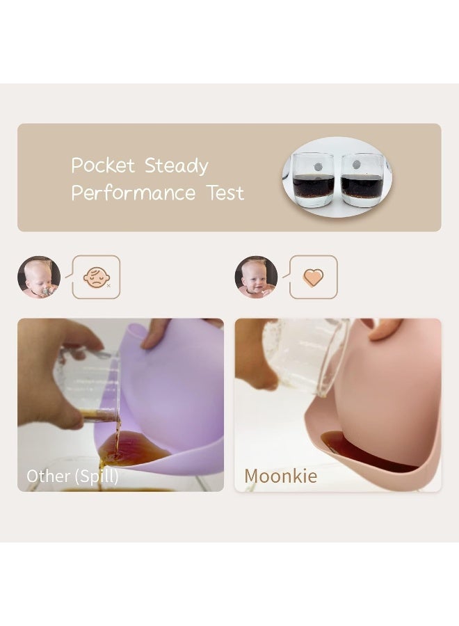 Moonkie Silicone Baby Bibs Set of 2 - Frosted Mint/Celadon Green - Image 5