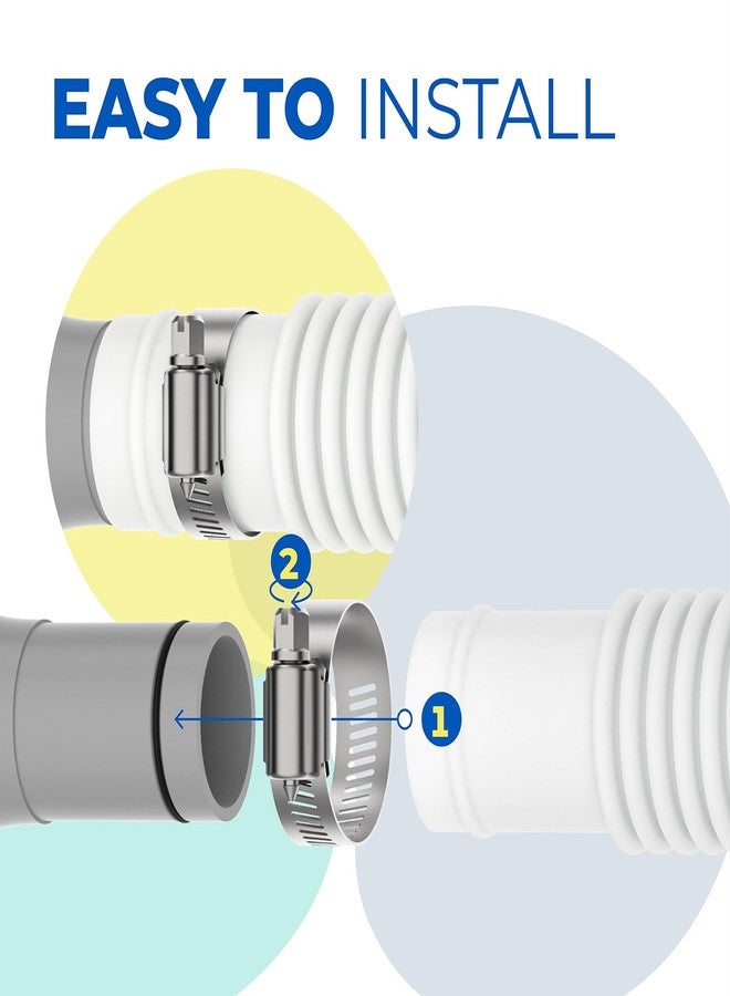 ANTOBLE Swimming Pool Hose Replacement Hose for Above-Ground Pools Accessories Pool Pump Replacement Hose, Pool Filter Replacement Hose 59 x 1.25 Inches with 4 Clips - Pack of 2 - Image 4