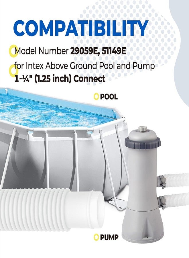 ANTOBLE Swimming Pool Hose Replacement Hose for Above-Ground Pools Accessories Pool Pump Replacement Hose, Pool Filter Replacement Hose 59 x 1.25 Inches with 4 Clips - Pack of 2 - Image 3