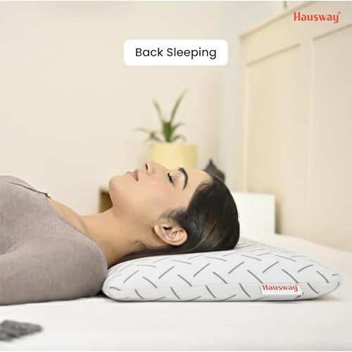 HAUSWAY Ventilated Cooling Gel Memory Foam Pillow Ultra-Thin Size - 2.5 Inch Thick, with Removable Washable Cover - Pack of 1 - Image 2