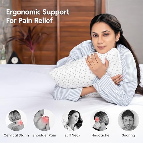 HAUSWAY Ventilated Cooling Gel Memory Foam Pillow Ultra-Thin Size - 2.5 Inch Thick, with Removable Washable Cover - Pack of 1 - Image 5