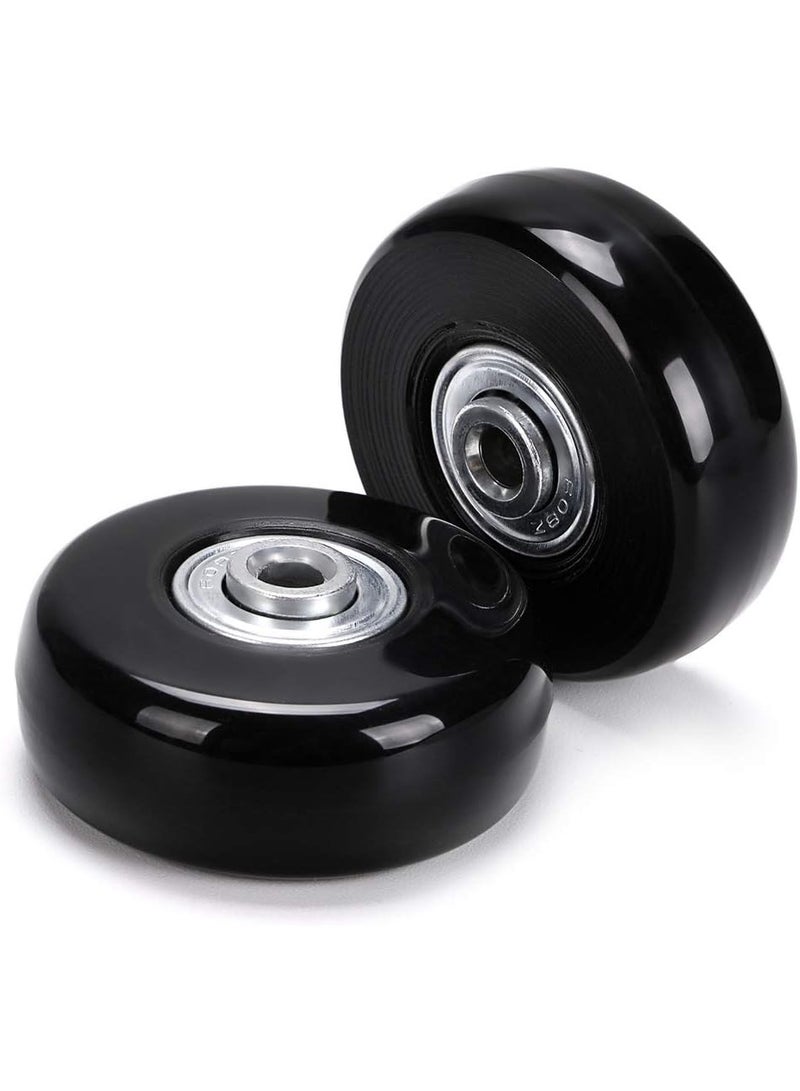 50mm × 18mm مجموعة من 4 حقائب حقائب استبدال عجلات، المطاط دوار عجلات عجلات محامل إصلاح مجموعات (أسود) - Image 1