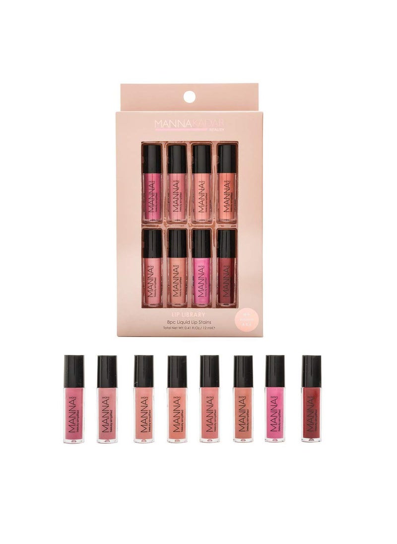 Manna Kadar - Manna Kadar Lip Library Mini Liplocked Priming Gloss Stains MultiColored 8 Count - Image 1