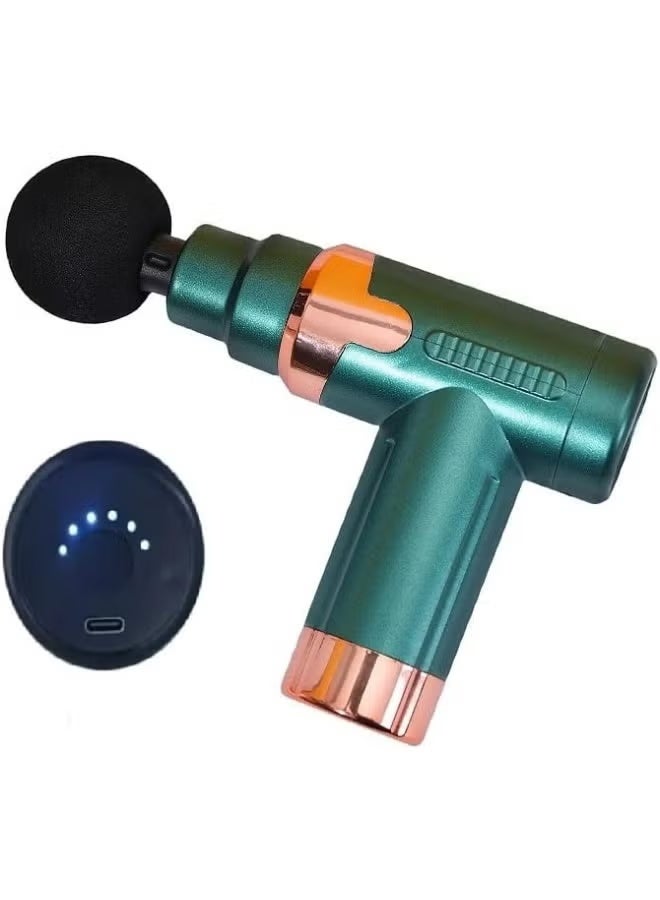 جهاز تدليك العضلات العميق المحمول من سيفين هاند، مسدس تدليك كهربائي للجسم لتخفيف الألم، محمول (أخضر) - Image 1