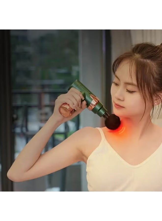 جهاز تدليك العضلات العميق المحمول من سيفين هاند، مسدس تدليك كهربائي للجسم لتخفيف الألم، محمول (أخضر) - Image 3