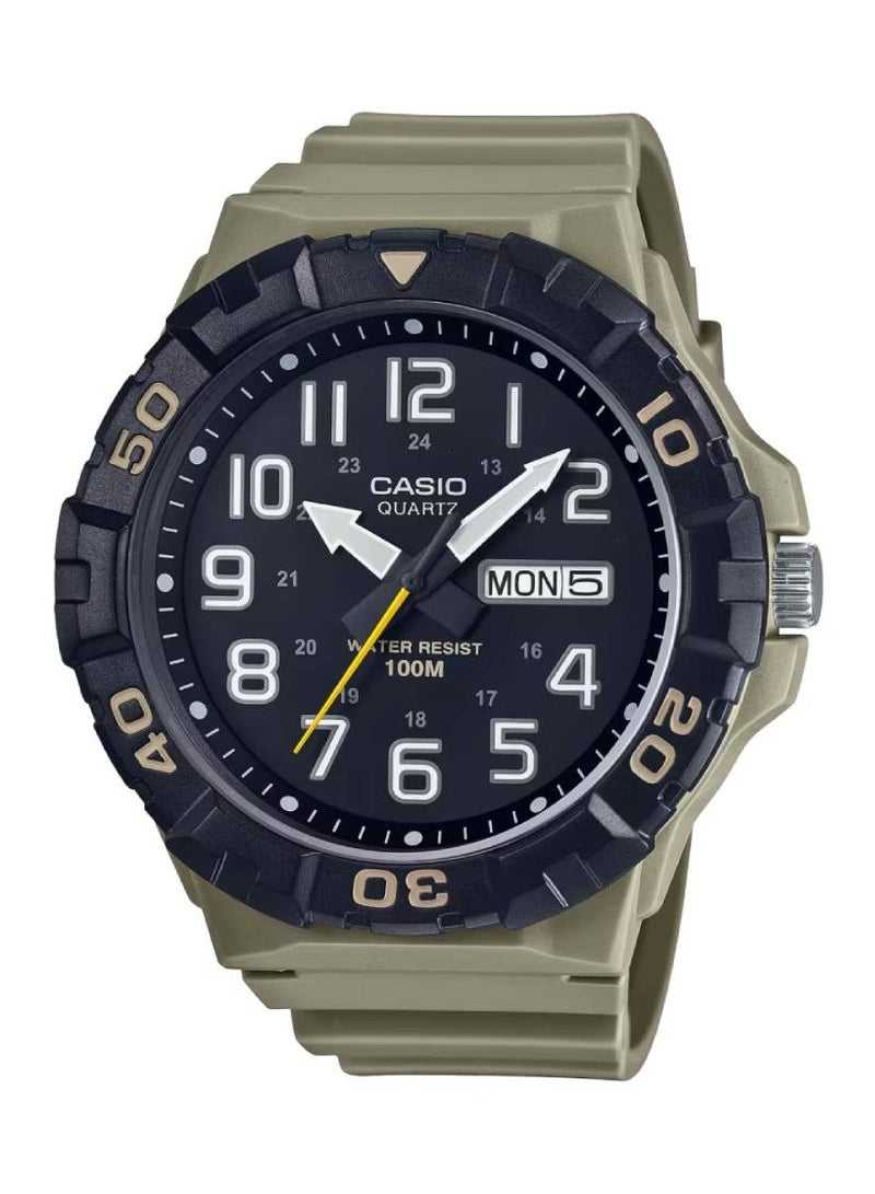 CASIO ساعة كوارتز أنالوج بمينا سوداء وحزام من الراتنج للرجال MRW-210H-5AV - Image 1