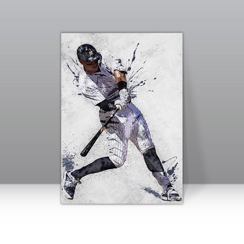 TNESSENTIAL Aaron Judge Poster New York Yankees Framed Canvas Print Baseball Wall Art Print MLB Artwork Home Decor E3 Birthday Gift - Image 1
