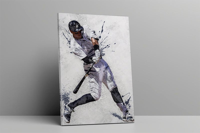 TNESSENTIAL Aaron Judge Poster New York Yankees Framed Canvas Print Baseball Wall Art Print MLB Artwork Home Decor E3 Birthday Gift - Image 4
