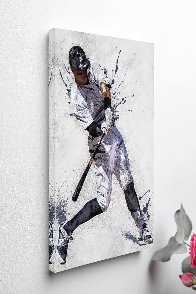 TNESSENTIAL Aaron Judge Poster New York Yankees Framed Canvas Print Baseball Wall Art Print MLB Artwork Home Decor E3 Birthday Gift - Image 3