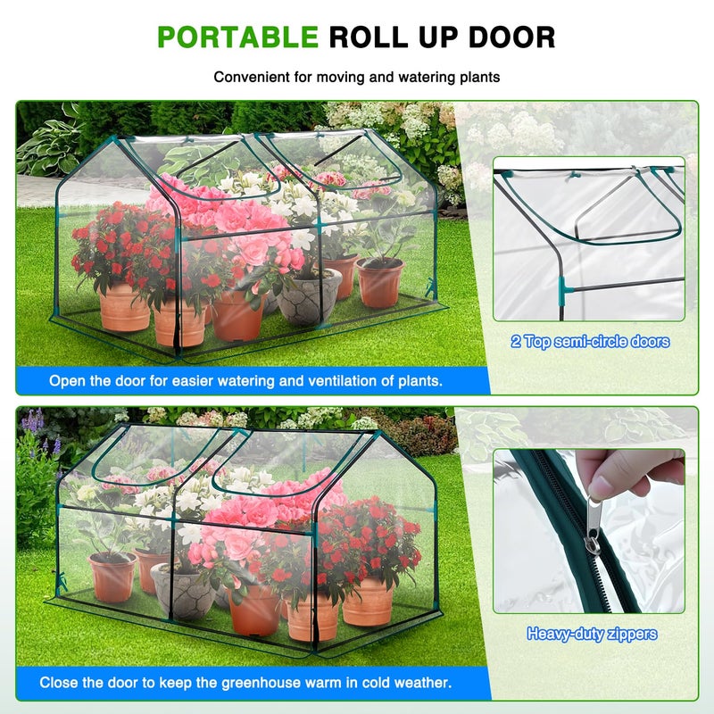 Yesker Mini Greenhouse 71"x36"x36" Portable Small Green House for Indoor Outdoor Greenhouses with PVC Cover Compact Greenhouses Kit for Winter Gardening Balcony Patio Outside Backyard Plant Protection - Image 3