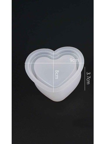 Eminönü Toptancı - Eminönü Wholesaler Epoxy Heart Model Silicone Mold Jewelry Storage Box 8 x 9 cm - Image 1