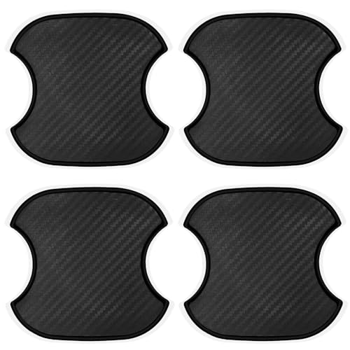 lenpestia 4PCS Car Door Handle Stickers Scratch Protectors Carbon Fiber Car Door Handle Bowl Sticker Universal Door Handle Protective Film for Most Models Medium - Image 1