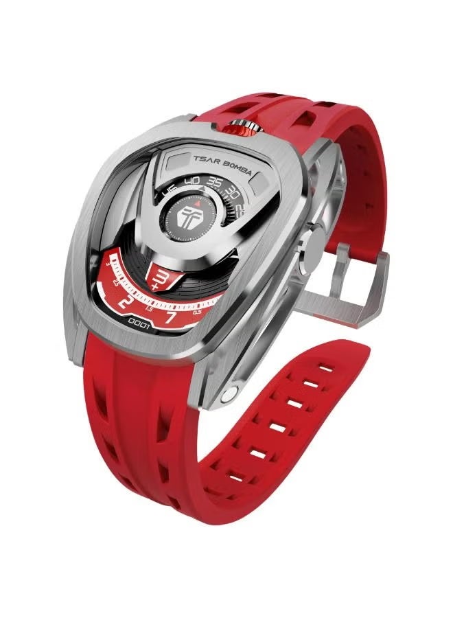 TSAR BOMBA طقم ساعة أوتوماتيكية مطاطية للرجال من FKM TB8213A-04(1+2)SET - 44.0*52.0 مم - Image 3