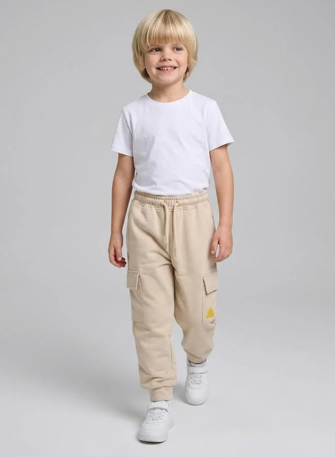 Take Two  Boys Beige Cuffed Hem Cargo Joggers By Juniorloom for Men | Best Price UAE