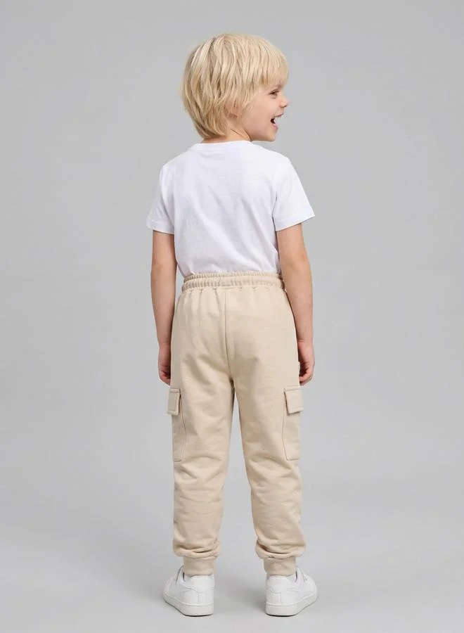 Take Two  Boys Beige Cuffed Hem Cargo Joggers By Juniorloom for Men | Best Price UAE