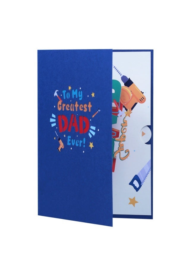 Father’s Day 3D Pop-Up Greeting Card Creative Holiday Gift Card Paper Craft Keepsake for Dad Birthday and Celebrations - Image 2