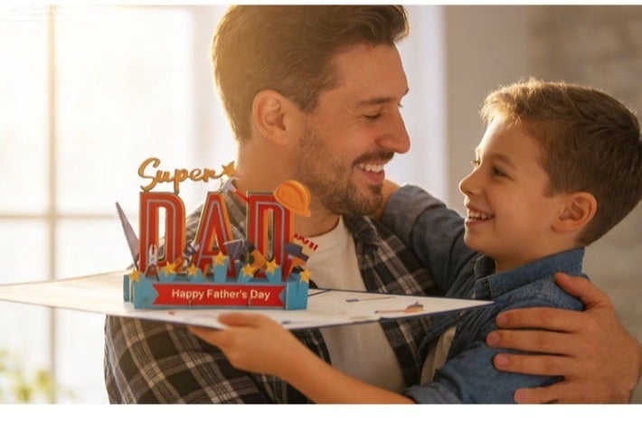 Father’s Day 3D Pop-Up Greeting Card Creative Holiday Gift Card Paper Craft Keepsake for Dad Birthday and Celebrations - Image 5